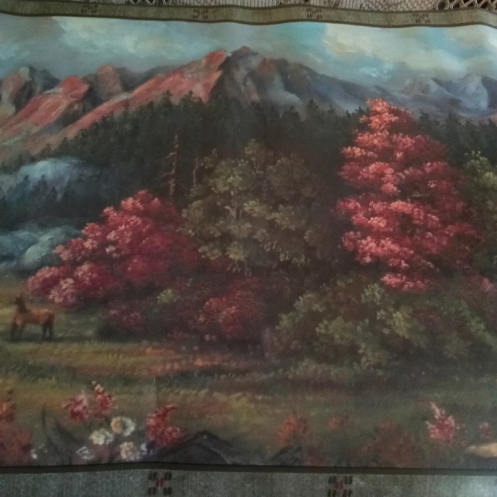 Lovely mountain scene border